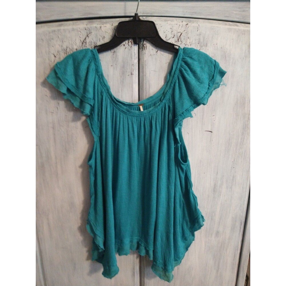 Free people top Blue Sm Boho Feminine Cottagecore Peasant